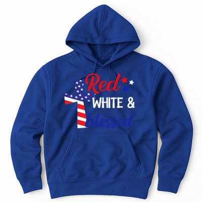 Red White And Blessed Gift 4th Of July Cute Patriotic Americ Gift Hoodie