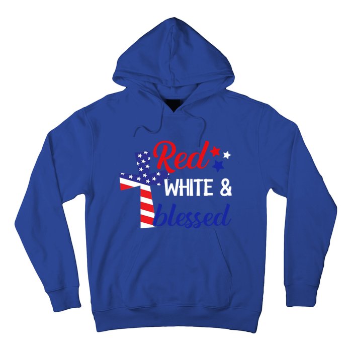 Red White And Blessed Gift 4th Of July Cute Patriotic Americ Gift Hoodie