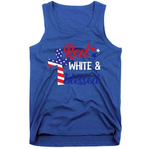 Red White And Blessed Gift 4th Of July Cute Patriotic Americ Gift Tank Top