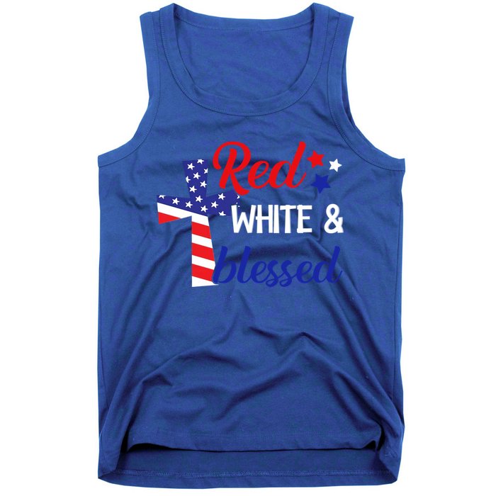 Red White And Blessed Gift 4th Of July Cute Patriotic Americ Gift Tank Top