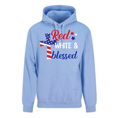 Red White And Blessed Gift 4th Of July Cute Patriotic Americ Gift Unisex Surf Hoodie