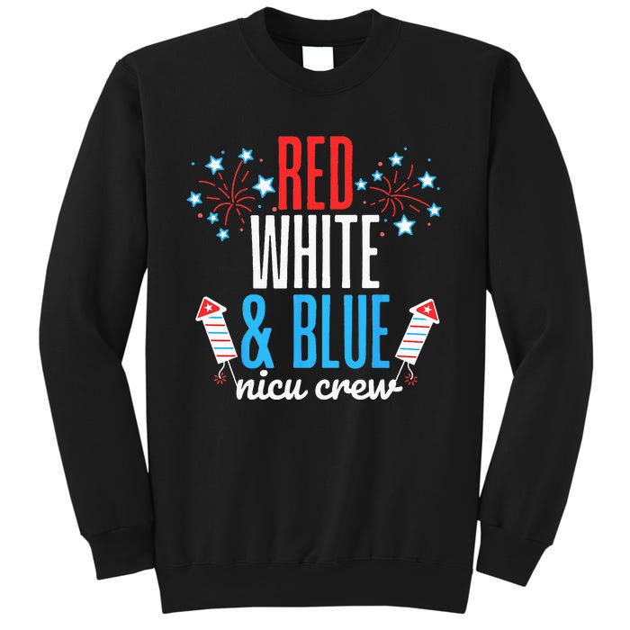 Red White And Blue Nicu Crew 4th Of July Neonatal Nurse Sweatshirt