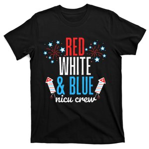 Red White And Blue Nicu Crew 4th Of July Neonatal Nurse T-Shirt