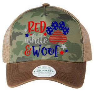 Red White And Woof Patriotic Dog Lover USA Flag 4th Of July Legacy Tie Dye Trucker Hat