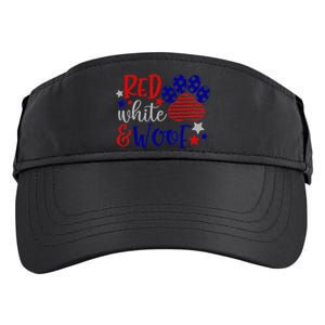 Red White And Woof Patriotic Dog Lover USA Flag 4th Of July Adult Drive Performance Visor