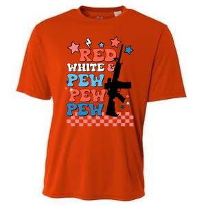 Red White And Pew Ar15 Funny Patriotic Gun 4th Amendment Cooling Performance Crew T-Shirt