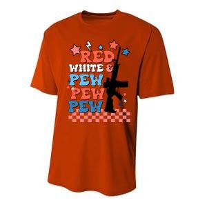 Red White And Pew Ar15 Funny Patriotic Gun 4th Amendment Performance Sprint T-Shirt