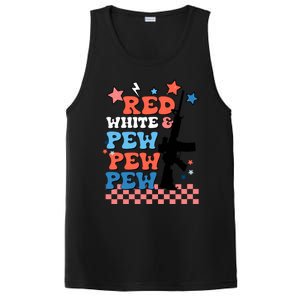 Red White And Pew Ar15 Funny Patriotic Gun 4th Amendment PosiCharge Competitor Tank