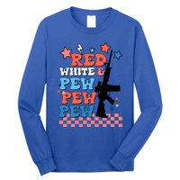 Red White And Pew Ar15 Funny Patriotic Gun 4th Amendment Long Sleeve Shirt