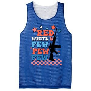 Red White And Pew Ar15 Funny Patriotic Gun 4th Amendment Mesh Reversible Basketball Jersey Tank