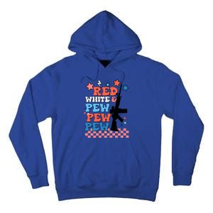 Red White And Pew Ar15 Funny Patriotic Gun 4th Amendment Tall Hoodie