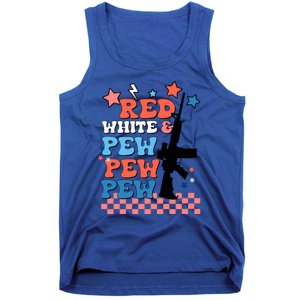 Red White And Pew Ar15 Funny Patriotic Gun 4th Amendment Tank Top