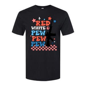 Red White And Pew Ar15 Funny Patriotic Gun 4th Amendment Softstyle CVC T-Shirt