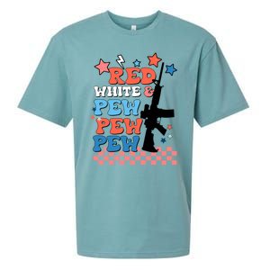 Red White And Pew Ar15 Funny Patriotic Gun 4th Amendment Sueded Cloud Jersey T-Shirt