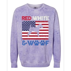 Red White And Woof Welsh Terrier Dog Us Flag Gift Colorblast Crewneck Sweatshirt