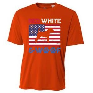 Red White And Woof Welsh Terrier Dog Us Flag Gift Cooling Performance Crew T-Shirt