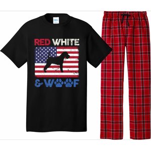 Red White And Woof Welsh Terrier Dog Us Flag Gift Pajama Set