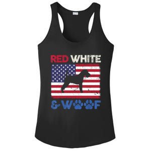 Red White And Woof Welsh Terrier Dog Us Flag Gift Ladies PosiCharge Competitor Racerback Tank