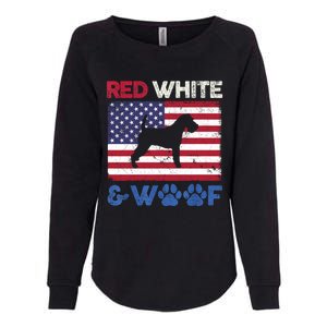 Red White And Woof Welsh Terrier Dog Us Flag Gift Womens California Wash Sweatshirt