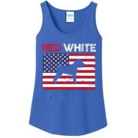 Red White And Woof Welsh Terrier Dog Us Flag Gift Ladies Essential Tank