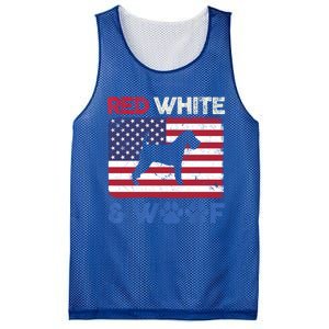 Red White And Woof Welsh Terrier Dog Us Flag Gift Mesh Reversible Basketball Jersey Tank