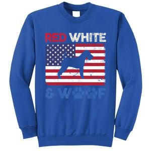 Red White And Woof Welsh Terrier Dog Us Flag Gift Tall Sweatshirt