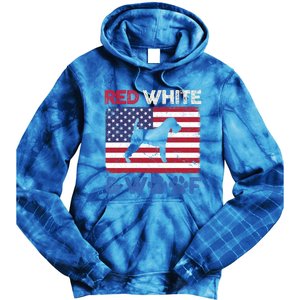 Red White And Woof Welsh Terrier Dog Us Flag Gift Tie Dye Hoodie