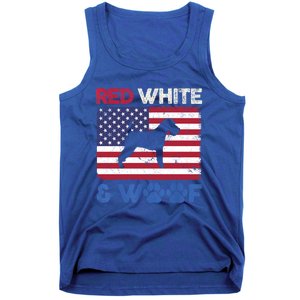 Red White And Woof Welsh Terrier Dog Us Flag Gift Tank Top