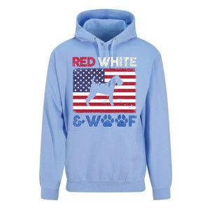 Red White And Woof Welsh Terrier Dog Us Flag Gift Unisex Surf Hoodie