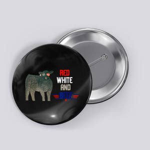 Red white and beef Funny Button