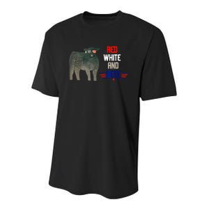 Red white and beef Funny Youth Performance Sprint T-Shirt