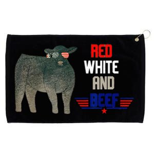 Red white and beef Funny Grommeted Golf Towel