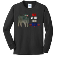 Red white and beef Funny Kids Long Sleeve Shirt