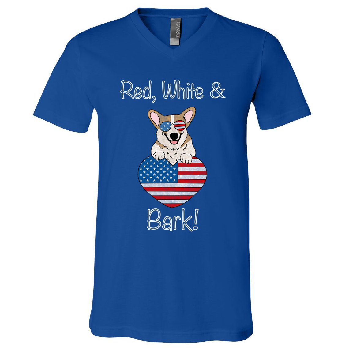 Red White And Bark Pembroke Welsh Corgi Indian Creek Corgi Gift V-Neck T-Shirt