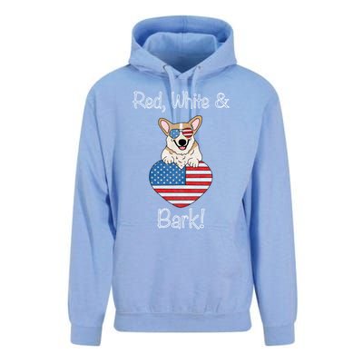 Red White And Bark Pembroke Welsh Corgi Indian Creek Corgi Gift Unisex Surf Hoodie