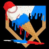 Red White And Blue Baseball Ice Cream Drip Zip Tote Bag
