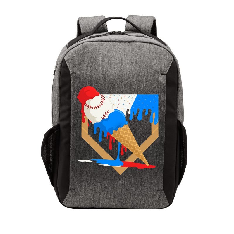Red White And Blue Baseball Ice Cream Drip Vector Backpack
