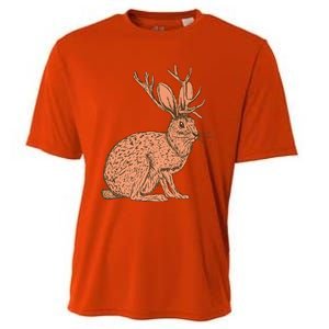 Retro Wild Animal Jackrabbit With Antelope Horns Jackalope Cooling Performance Crew T-Shirt