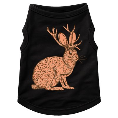 Retro Wild Animal Jackrabbit With Antelope Horns Jackalope Doggie Tank