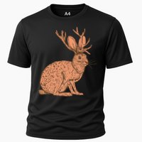 Retro Wild Animal Jackrabbit With Antelope Horns Jackalope Cooling Performance Crew T-Shirt
