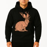Retro Wild Animal Jackrabbit With Antelope Horns Jackalope Hoodie