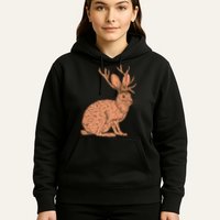 Retro Wild Animal Jackrabbit With Antelope Horns Jackalope Hoodie