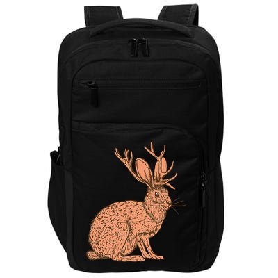 Retro Wild Animal Jackrabbit With Antelope Horns Jackalope Impact Tech Backpack