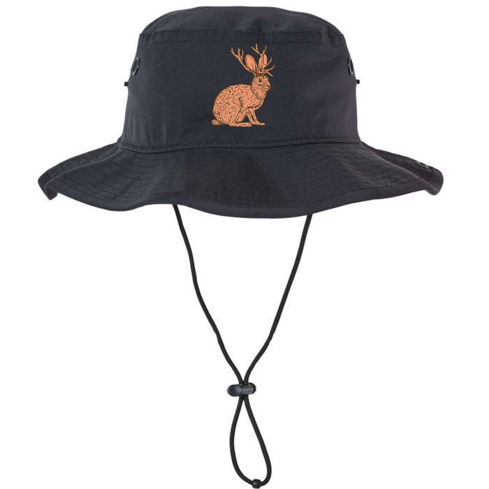 Retro Wild Animal Jackrabbit With Antelope Horns Jackalope Bucket Hat