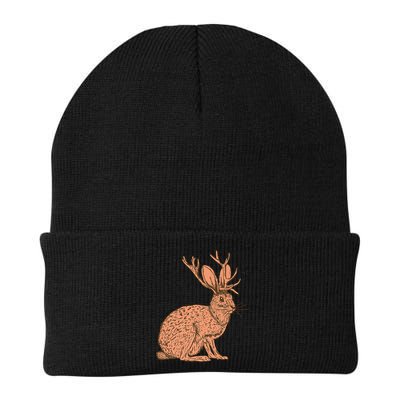 Retro Wild Animal Jackrabbit With Antelope Horns Jackalope Beanie