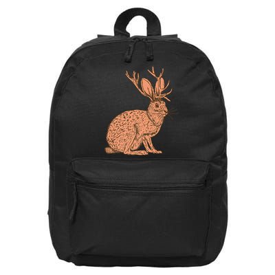 Retro Wild Animal Jackrabbit With Antelope Horns Jackalope 16 in Basic Backpack
