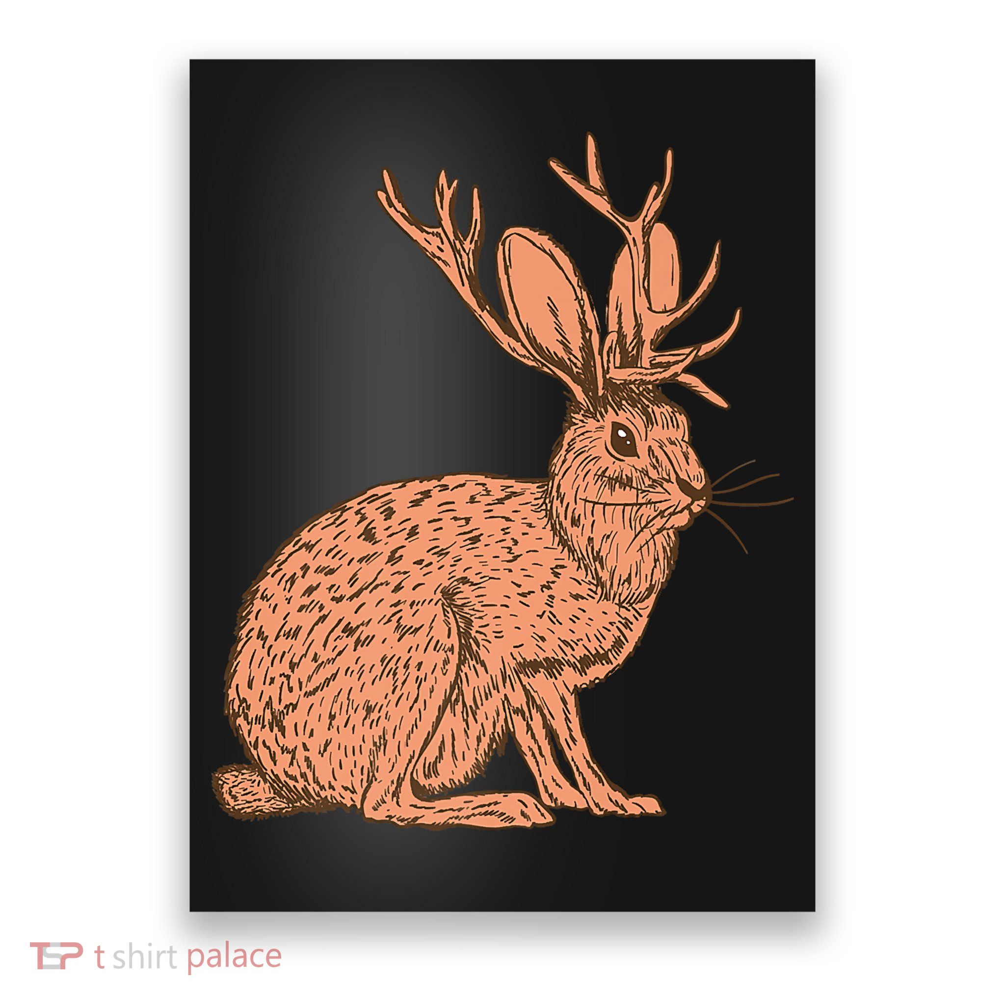 Retro Wild Animal Jackrabbit With Antelope Horns Jackalope Poster