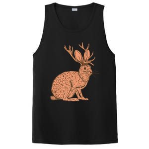 Retro Wild Animal Jackrabbit With Antelope Horns Jackalope PosiCharge Competitor Tank