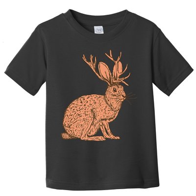 Retro Wild Animal Jackrabbit With Antelope Horns Jackalope Toddler T-Shirt