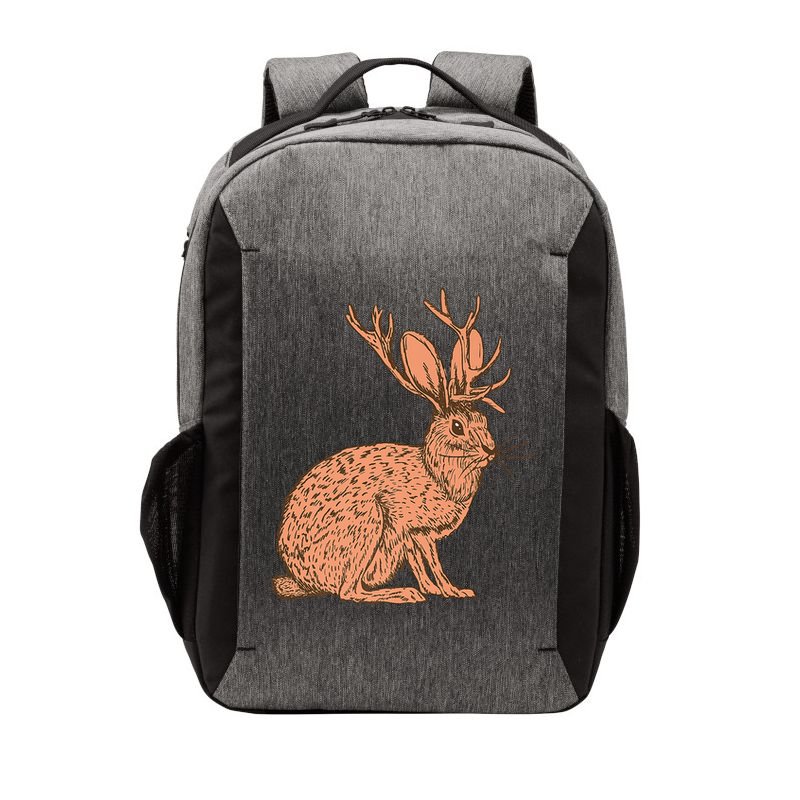 Retro Wild Animal Jackrabbit With Antelope Horns Jackalope Vector Backpack